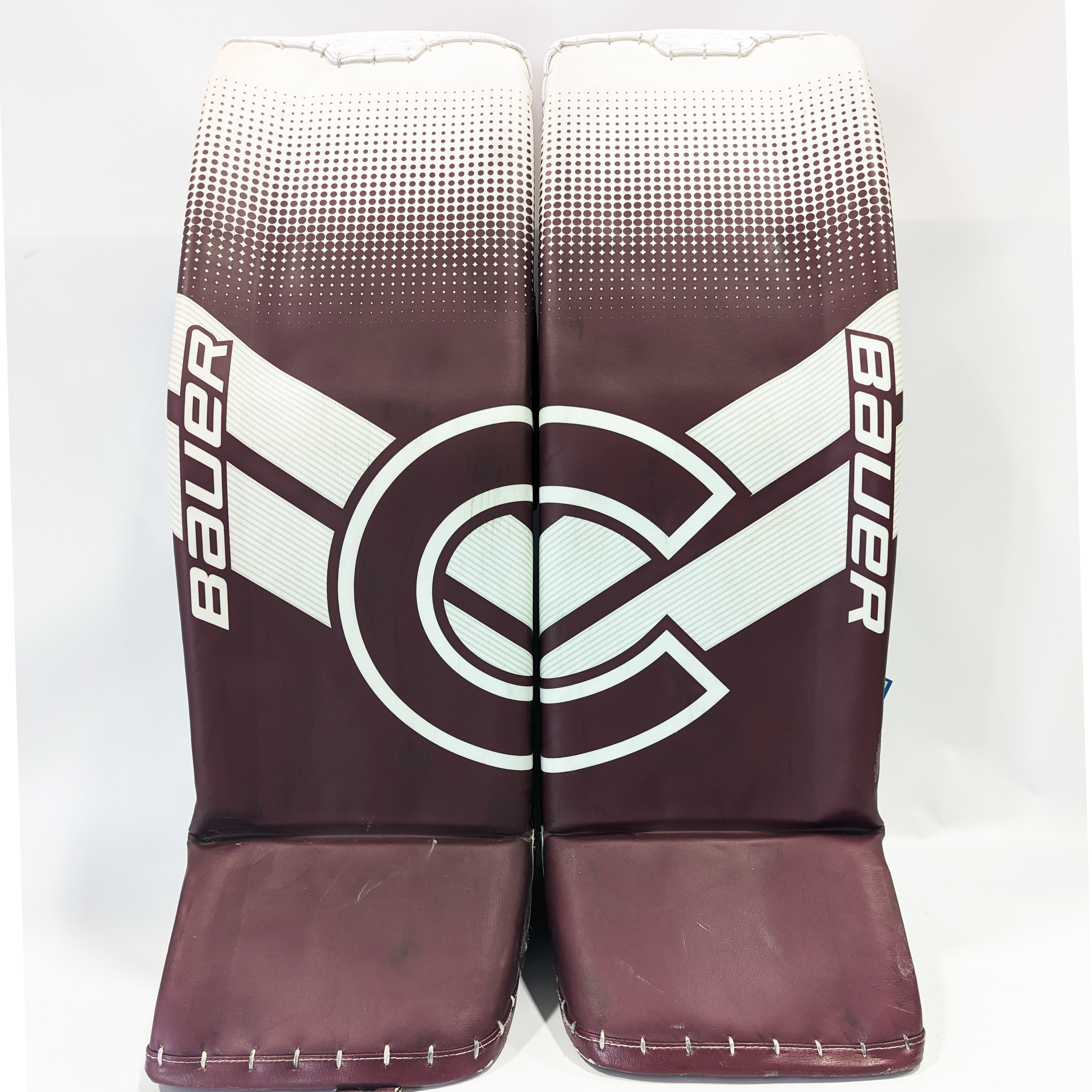 Bauer Supreme Ultrasonic - Jambières de gardien de but Pro Stock d'occasion (marron/blanc)